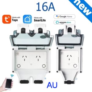 Tuya Power IP66 Outdoor Socket AU CN ARG Wifi Smart Waterproof Socket Box Smart Wall Plug Socket with Timer Home Appliance 220V