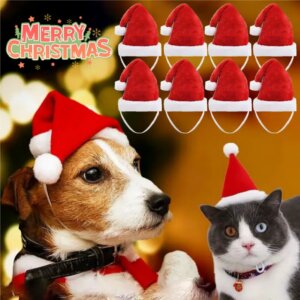 Christmas Pet Santa Hat Red Plush Soft Holiday Cap for Dogs and Cats Festive Party Costume Accessory Cute Photoshoot Decoration