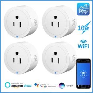 Smart Socket Wifi US Mexico Plug 10A With Power Monitoring Timing Function Smart Life App Outlets Works With Alexa Google