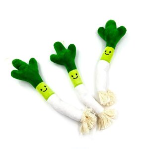 Plush Pet Chew Toys Bite Resistant Simulated Scallion Bell Sounding Teeth Cleaning Interactive Playing Supplies For Dog Cat