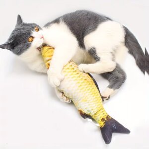 Fish Design Cat Toys Interactive Durable Cat Chew Toys Plush Pillow Kitten Toy For Indoor And Outdoor Pets Teeth Grinding Toys