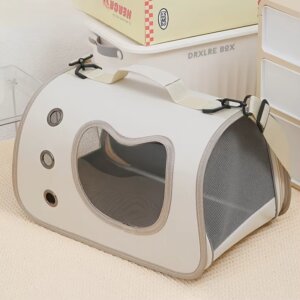 Portable Pet Carrier Bag for Small Dogs Cats Outdoor Foldable Cat Bag Breathable Cat Shoulder Bag Kitten Carrying Bag