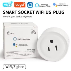 WiFi Smart Plug with Energy Monitoring, Voice Control Alexa Google Home, Tuya App, Timer Function-US Standard Outlet