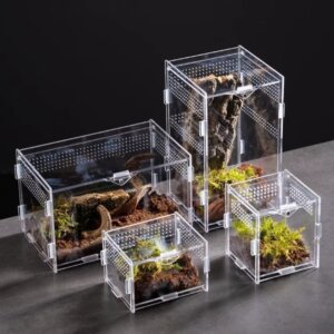 New Acrylic Reptile Habitat Anti-Escape Multiple Size Lizard Breeding Box Arboreal Clear Spider Feeding Case for Scorpion
