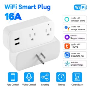 16A Smart Plug with Bluetooth App Control Power Monitoring Timer Countdown Group Voice Control PowerOff Memory Works with Alexa