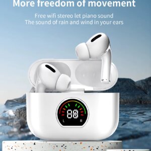 Air Pro Wireless Headphones TWS Bluetooth 5.3 Digital Display HD HiFi Stereo with Microphone Charging Case for All Smartphones
