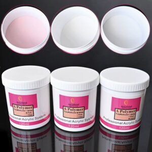 1Bottle Nail Acrylic Powder Clear Pink White Carving Crystal Polymer Professional Nails Art Extension Dipping Dust Long-Last *1