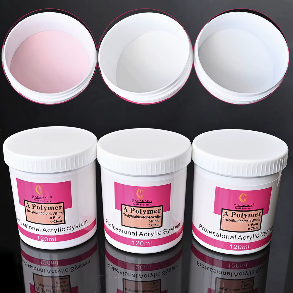 1Bottle Nail Acrylic Powder Clear Pink White Carving Crystal Polymer Professional Nails Art Extension Dipping Dust Long-Last *1