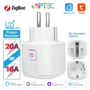 Zigbee Smart Plug 20A EU Smart Socket With Power Monitoring Timing Function Voice Control Via Alexa Google Home Yandex