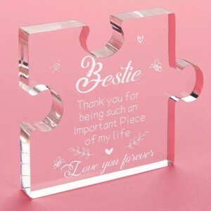 1pc Acrylic Plaque, Special Friend Gifts, To My Bestie Engraved Acrylic Block Puzzle, Best Friend Birthday Gifts For Women,