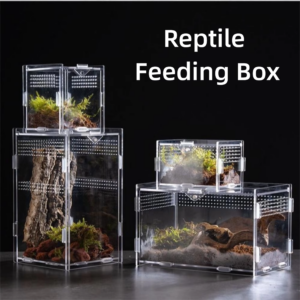 New Acrylic Reptile Habitat Clear Anti-Escape Spider Feeding Case Multiple Size Arboreal Small Pet Cage for Chameleon