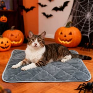 Self Warming Pet Pad, Extra Warm Thermal Dog Crate Pad Washable Anti-Slip Kennel Mat Pet Supplies for Medium Small Dogs and Cats
