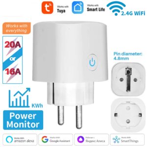 16A/20A EU Smart Socket Tuya WiFi Smart Plug Power Outlet Mini Smart Plug for HomeKit SmartThings Works with Siri Alexa Google