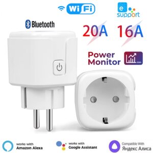 Smart Home Socket WiFi 16A EU Plug Outlet Tuya Smart Life Remote Control Timer Power Monitor Voice Support Google Home Alexa