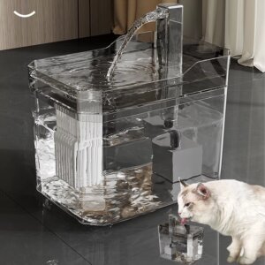 1.5L Cat Water Dispenser with Pump Filtered Water Mute Water Shortage Auto Power Off Automatic Circulating Flow Drinker