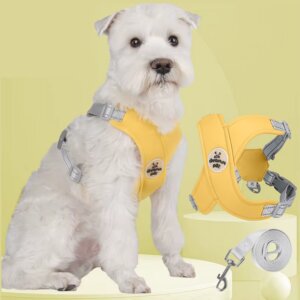 Dog Leash, Breathable Pet Chest Harness Vest Style Reflective Dog Leash Pet Leash