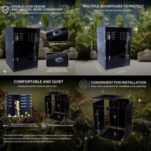 Acrylic Enclosure for Crested Geckos - 12x12x18 Inch Reptile Tank for Geckos, Snakes, and Lizards - PVC Terrarium for Small Pets