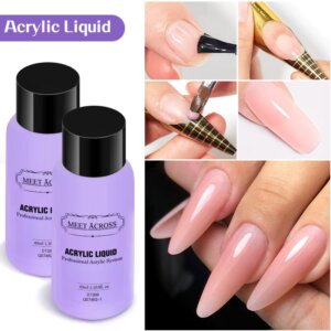 MEET ACROSS 40ml Acrylic Liquid For Acrylic Powder Dust Nails Monomer Crystal Nail Art Nail Extension Carving Manicure Tool