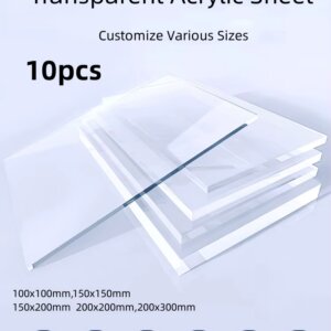 10PCS Clear Acrylic Sheet Transparent Plexiglass Sheet Processing Custom Handmade DIY Display Box