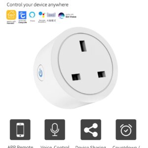 Wifi 20A UK Smart Plug Mini Power Monitor Socket Remote Vioce App Control Timing Smart Home Work With Tuya Google Home Alexa