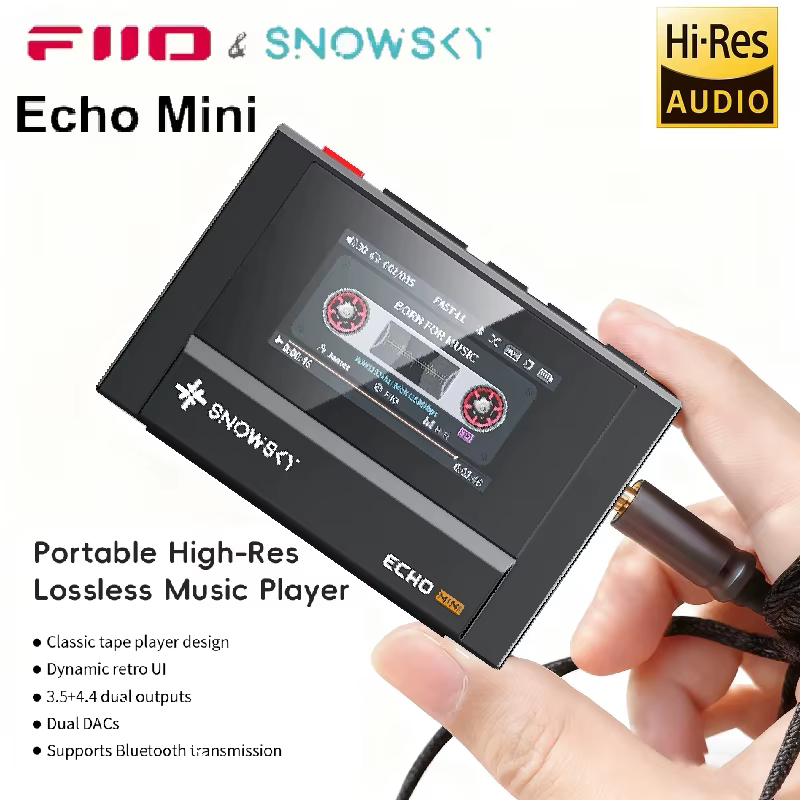 Hot Sale FiiO SnowSky Echo Mini HiFi Bluetooth MP3 Walkman Pure Music Player 15Hours Playback 3.5mm 4.4mm Headphones Output