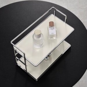 1Pc Double-Layer Desktop Storage Rack, Multifunctional Acrylic Kitchen Organizer, Cup Holder, Water Cup and Coffee Cup Storage Rack, Suitable for Living Room, Kitchen, Bedroom, Cosmetics, Perfume, Etc