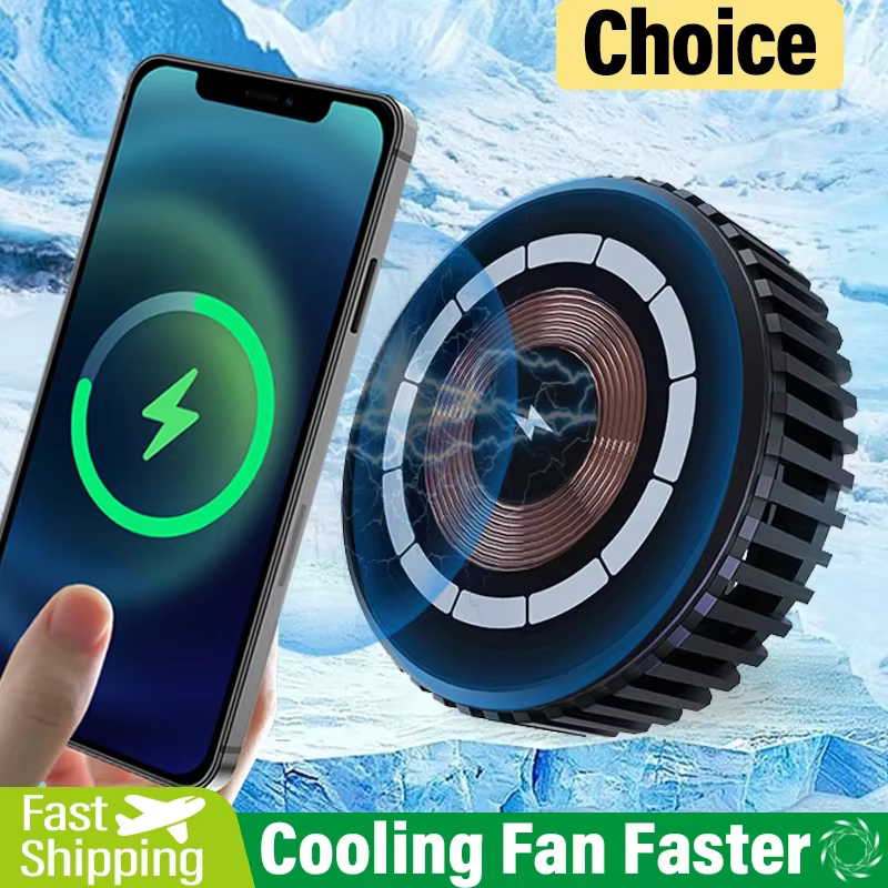 QI2.0 Cooling Fan New Upgrade Magnetic Car Wireless Charger for iPhone15 14 13Pro Max Car Phone Holder Fast Car Charging Station