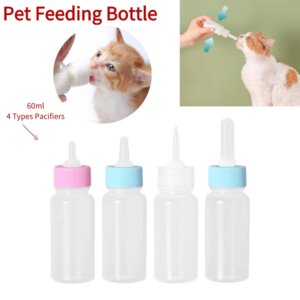60ml Puppy Kitten Feeding Bottle Nipple Feeder Can Squeeze Liquid Milk Nursing Bottle for Newborn Dogs Puppies Rabbits Hamster