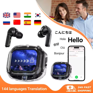 Ai translation earphones with touch screen, intelligent wireless Bluetooth earphones, HiFi real-time translation earbuds