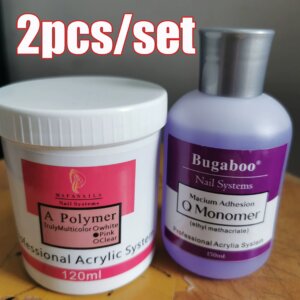 1/2pcs/set Professional EMA Acrylic Powder & Liquid Monomer 120ml Powder+150ml Liquid Extension Nail Kit DIY Manicure Tool &*&
