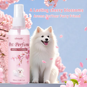 Pet Perfume Spray Cherry Blossom Scent 100ml Long Lasting Fragrance Gentle Moisturizing Pet Coat For All Dog Breeds Daily Care