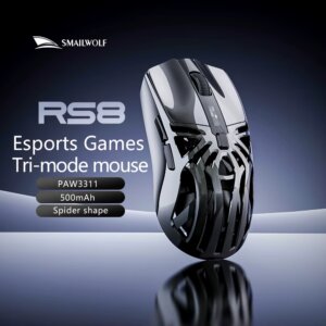 SMAILWOLF RS8 Bluetooth wireless 2.4g gaming mouse three-mode lightweight PAW3311 e-sports game 1K return rate 10000DPI computer