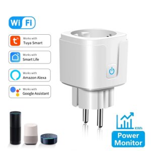 Tuya Smart Socket EU WiFi Smart Plug 16A AC100-240V with Power Monitoring Outlet Alexa Google Home Voice Control Smart Life APP
