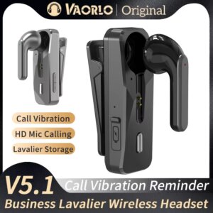 Bluetooth 5.1 Wireless Headset Business Earphone With HD Mic Handsfree Call Vibration Reminder Ear-Hook Sports Driving Headphone