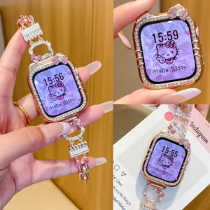 Cute Kitty CAT Case for Huawei watch Fit 4 Diamond Bling Anti-Fall Protector smartwatch Accessories for huawei watch fit 4 pro