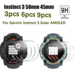 3/6/9pcs For Garmin Instinct 3 Solar AMOLED 45mm 50mm 9H 2.5D Tempered glass film Smart Watch Tempered Glass Screen Protector