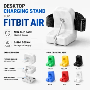 Charging Cradle For Fitbit Air Anti-Slip Silicone Charger Holder Cord Management Bracket Desk Smart Watch Charging Dock Stand