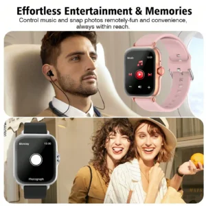 Bluetooth Calling Smart Watch for Men Women, Multi-Sport Fitness Watch with Message Notifications, Compatible with iOS & Android Phones