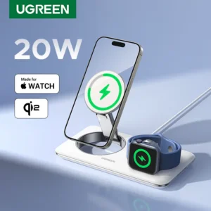 【Big Sale】UGREEN MFi for Magsafe 20W Wireless Charger Stand 15W 2-in-1 Charging Station For iPhone 15 14 Pro Max For AirPods