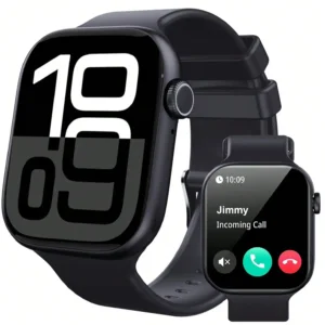 2.01 Inch Touch Screen Smart Watch Support HD Bluetooth Call Step Calorie Monitor Message Music Reminder Over 100 Sports Modes Waterproof Fitness Wristwatch For Men Women Compatible IOS Android Daily Wear
