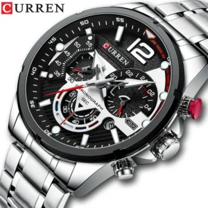 CURREN Casual Business Chronograph Waterproof Stainless Steel Watch Mens New Luxury Fashion Quartz Men wristwatch часы мужские