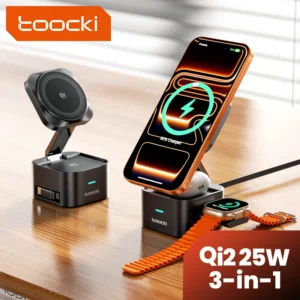 Toocki QI2.2 25W Wireless Charger for iPhone 17 16 Pro Max Samsung Galaxy S27 S26 Ultra AirPods Pro iWatch for Magsafe Charger
