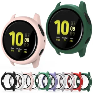 Case+Glass For Samsung Galaxy Watch Active 2 44 40mm Cover Bumper Accessories Protector Full Coverage Matte Screen Protection