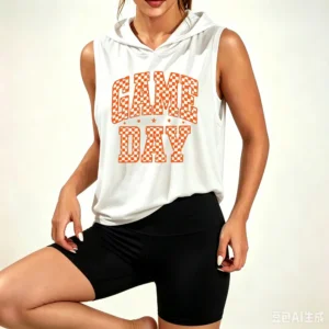 Women Summer Casual Sleeveless Hoodie and Stretch Yoga Shorts 2 Piece Tracksuit Set
