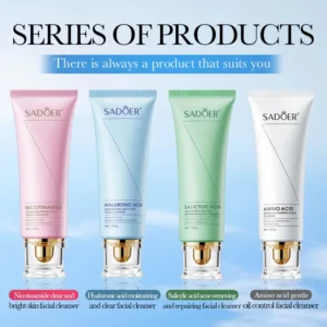 SADOER Amino Acid Gentle Face Wash Salicylic Acid Anti Acne Hyaluronic Acid Moisturizing Cleanser For Oily Skin