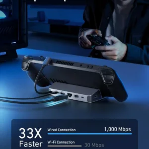 Anker Charging Station for Steam Deck/ROG Ally, 6-in-1 Charging Dock,USB C Hub With HD-MI,Ethernet,3 USB Port,100W Fast Charging