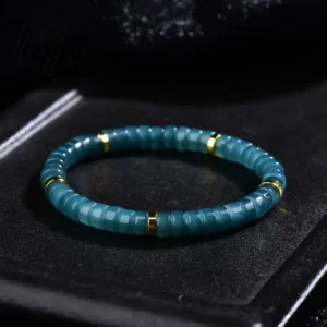 Natural Jadeite Blue Water Abacus Beads Spacer Bracelet Luxury Quality Jewelry Fashion Jewelry Exquisite Charms Gift Certificate