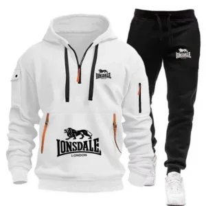 Autumn Winter Thick Fleece Lined Sweatsuit Half Zip Hoodie High Waist Jogger Trousers Zipper Pockets Sports Set