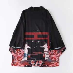 Fashion Fox Print Summer Beach Yukata Streetwear Cardigan Women Japanese Kimono Harajuku Traditional Cosplay Haori Tops