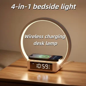 WILIT Touch Bedside Lamp with 3-Speed Dimming Night Light Qi Wireless Charger for Living Room Bedroom Children's Room Desk Lamp